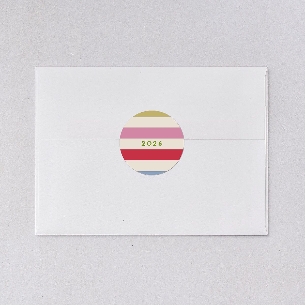 Eclectic Vintage Stripes Holiday Stickers Linen Circle