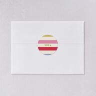 Eclectic Vintage Stripes Holiday Stickers Linen Circle