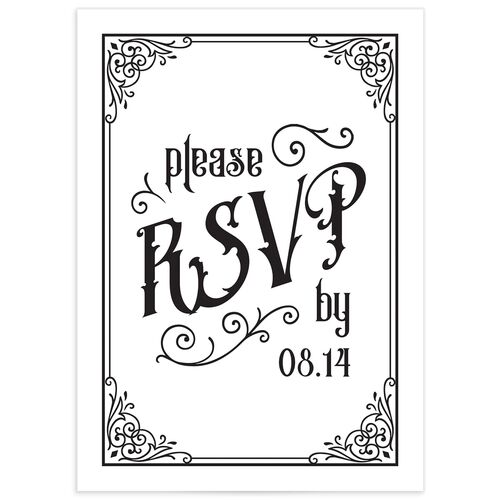 Western Gothic Wedding Response Cards Pure White Signature