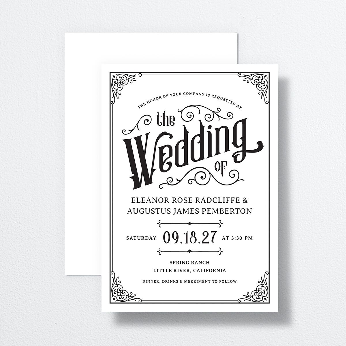 Western Gothic Wedding Invitations Pure White Signature No