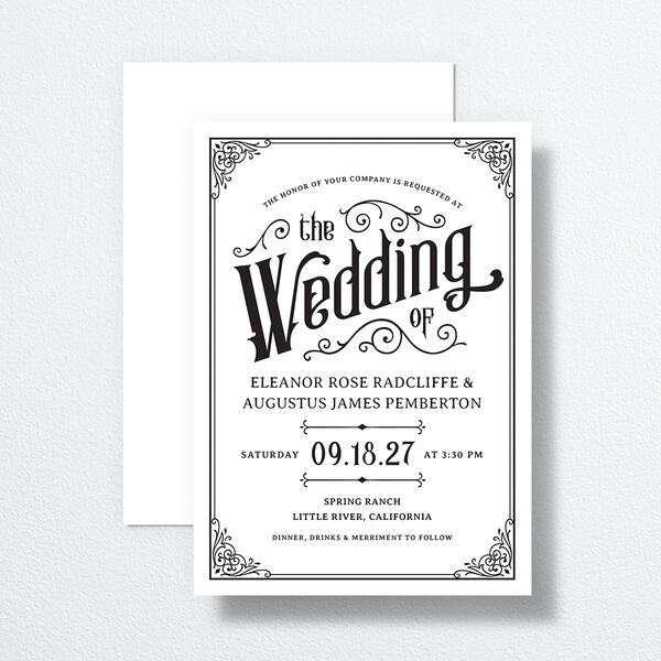 Western Gothic Wedding Invitations Pure White Signature No