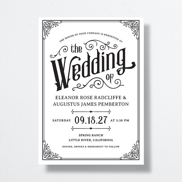 Western Gothic Wedding Invitations Pure White Signature No