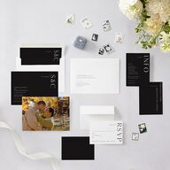 Timeless Elegance Save The Date Cards Midnight Signature smooth Blank No Standard