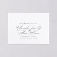 Luxury Floral Monogram All-in-One Wedding Invitations Cotton Signature Light Both Recipient and Return Addresses No