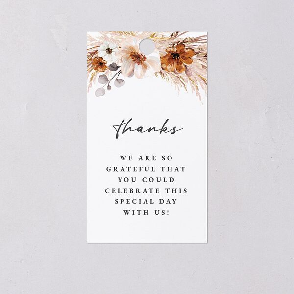 Bohemian Floral Hoop Favor Gift Tags Camel Signature