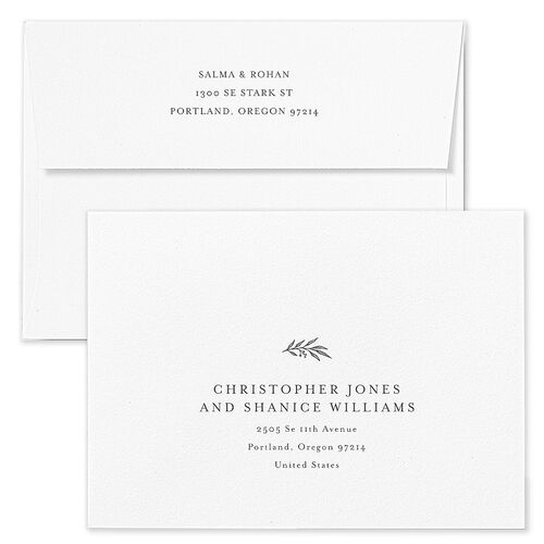 Classic Crest Save The Date Card Envelopes Rose Snow Recipient Address Signature Standard