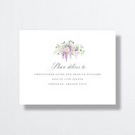Formal Wisteria Garden Crest All-in-One Wedding Invitations by Bridgerton Purple Haze Signature Light Both Recipient and Return Addresses No
