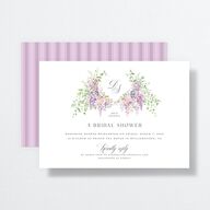 Formal Wisteria Garden Crest Bridal Shower Invitations by Bridgerton Purple Haze Signature