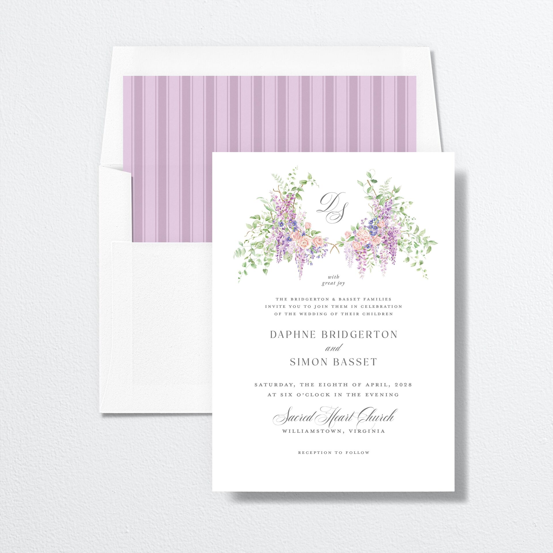 Formal Wisteria Garden Crest Envelope Liners — view 1