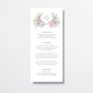Formal Wisteria Garden Crest Menus by Bridgerton Purple Haze Signature