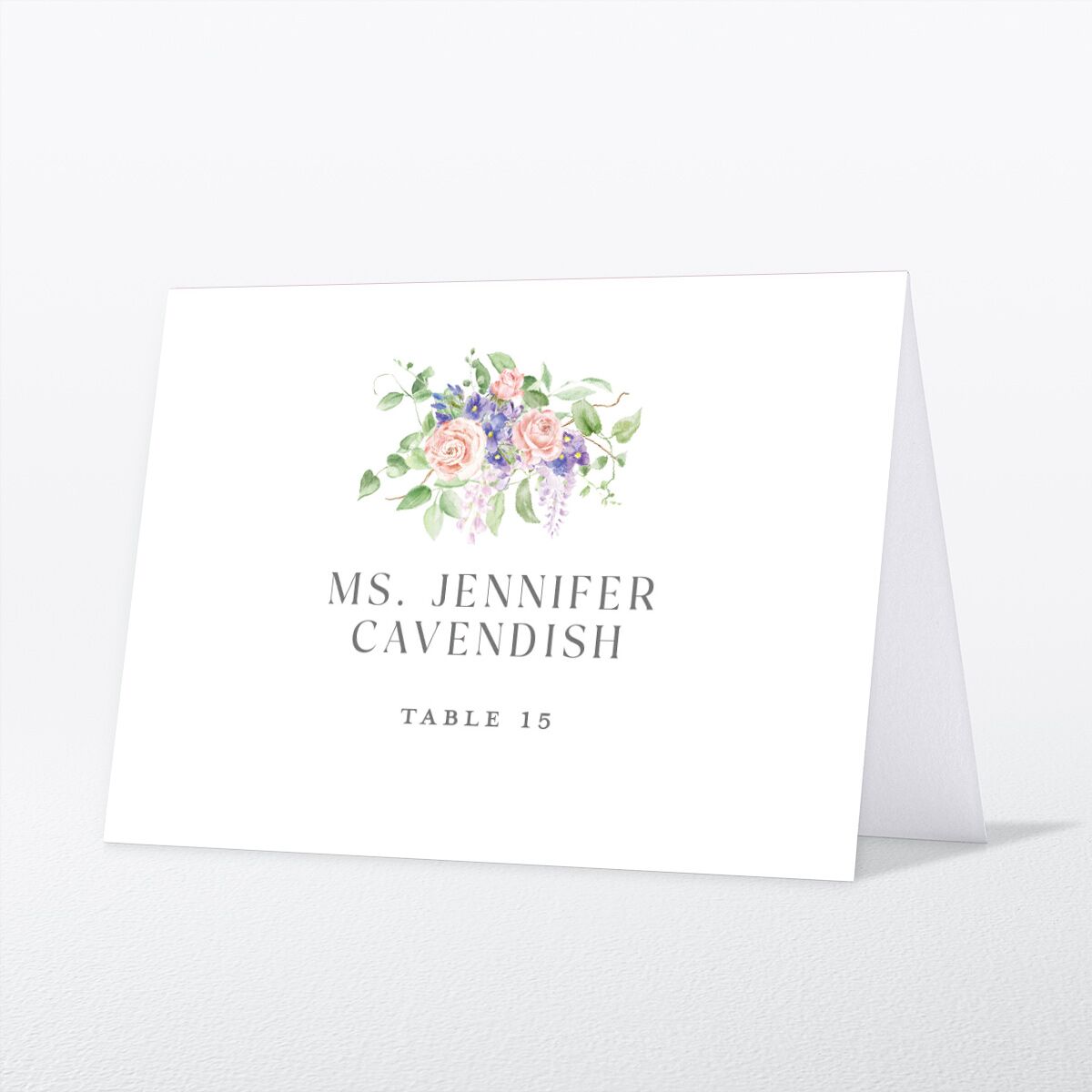 Formal Wisteria Garden Crest Place Cards by Bridgerton Purple Haze Signature