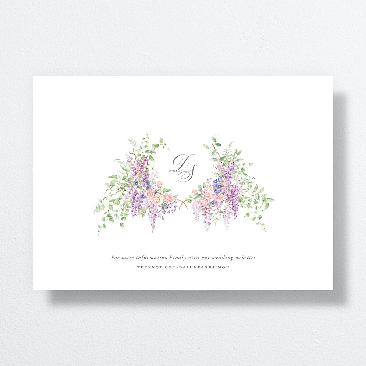 Formal Wisteria Garden Crest Save the Date Cards by Bridgerton Purple Haze Signature smooth No