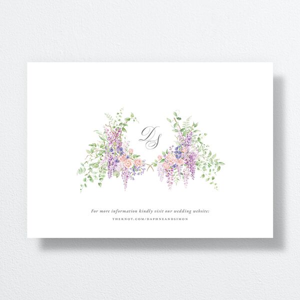 Formal Wisteria Garden Crest Save the Date Cards by Bridgerton Purple Haze Signature smooth No