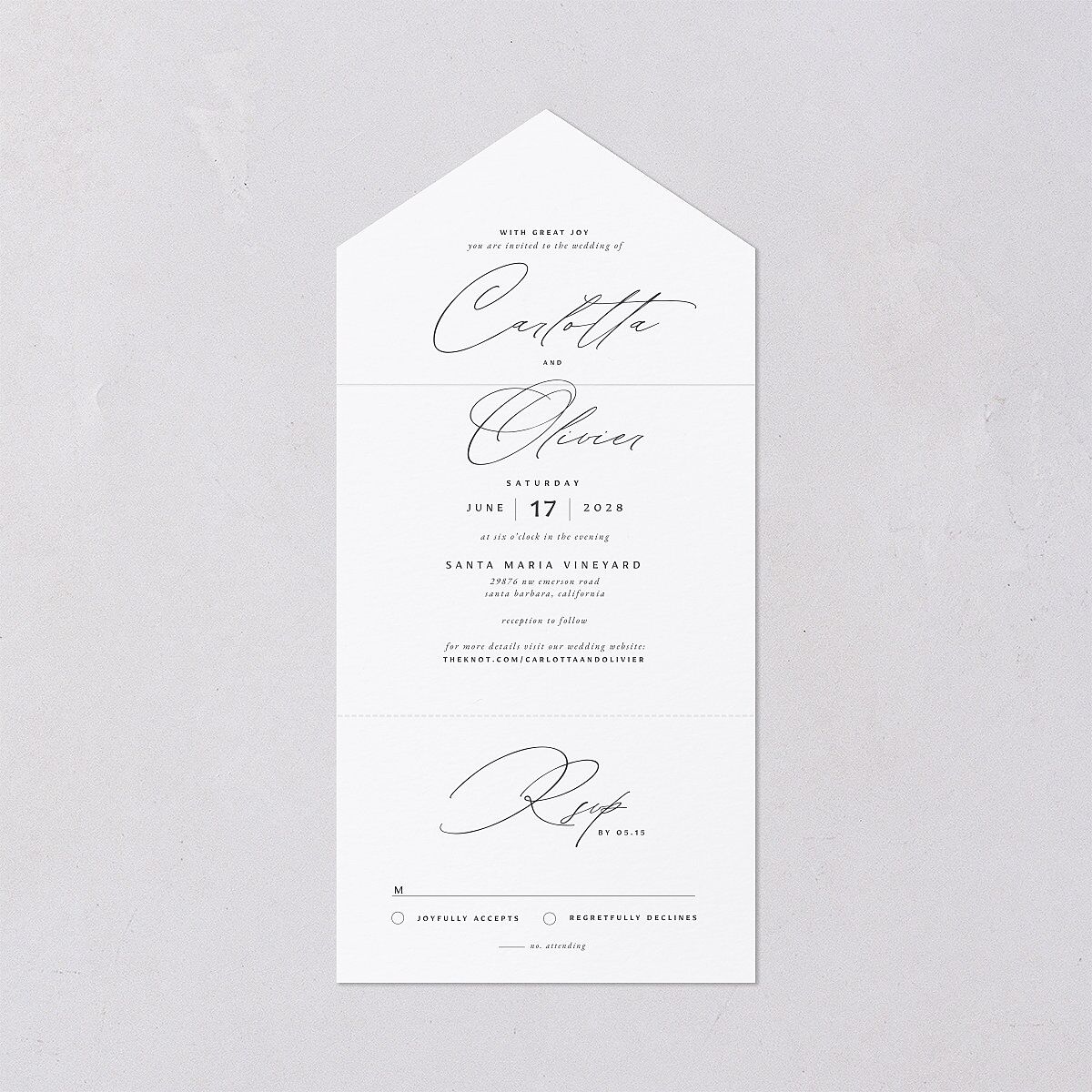 Simply Classic All-in-One Wedding Invitations — view 1