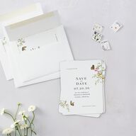 Rustic Butterfly Garden Save The Date Magnets Pure White Magnet Paper