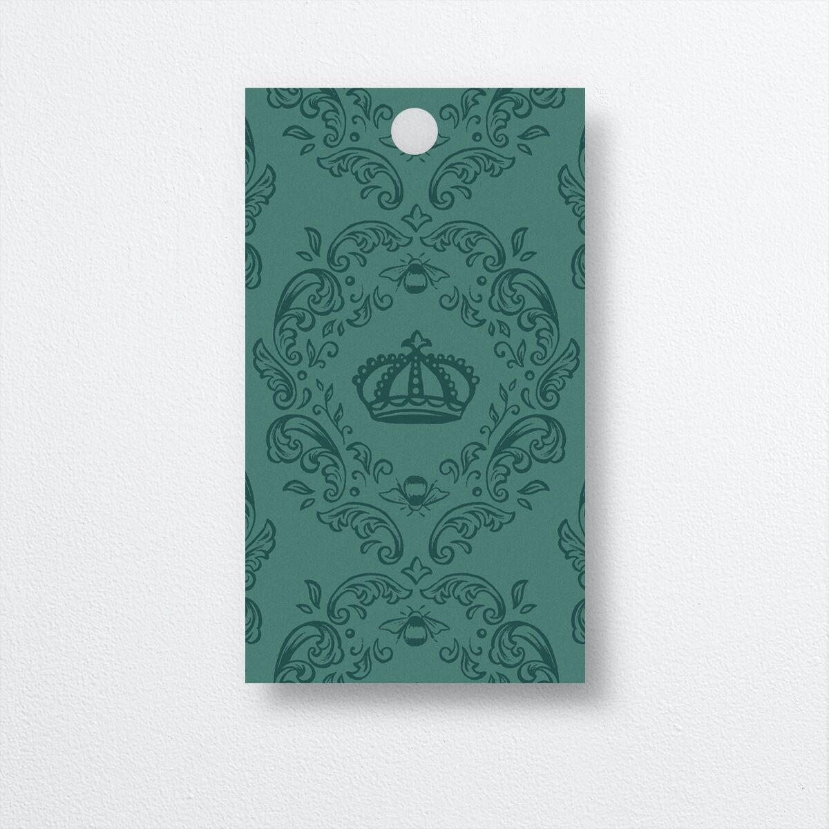 Glamorous Crown Monogram Crest Favor Gift Tags by Bridgerton Gold Deep Lake Signature
