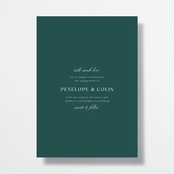 Glamorous Crown Monogram Crest Save the Date Cards by Bridgerton Gold Deep Lake Signature smooth No