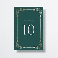 Glamorous Crown Monogram Crest Table Numbers by Bridgerton Gold Deep Lake Signature