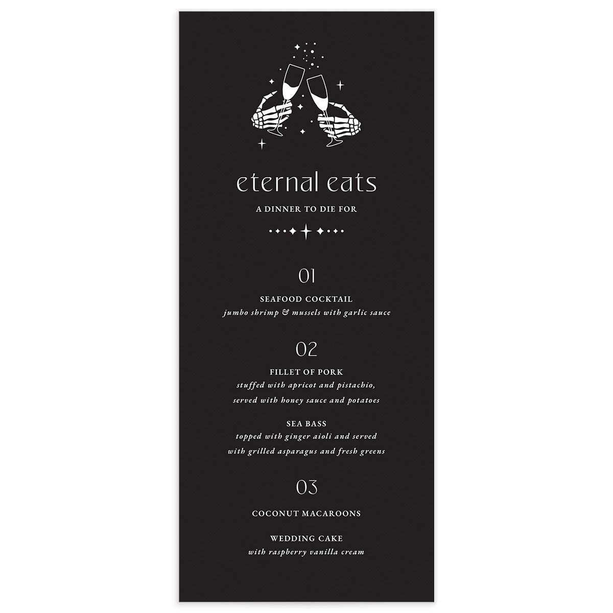 Til Death Do We Disco Menus