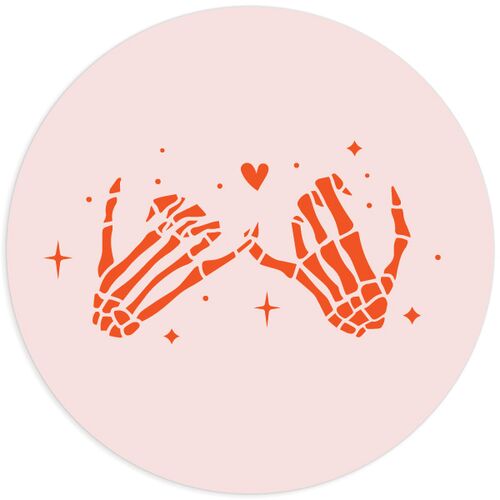 Til Death Do We Disco Wedding Stickers Pink Cotton Sticker