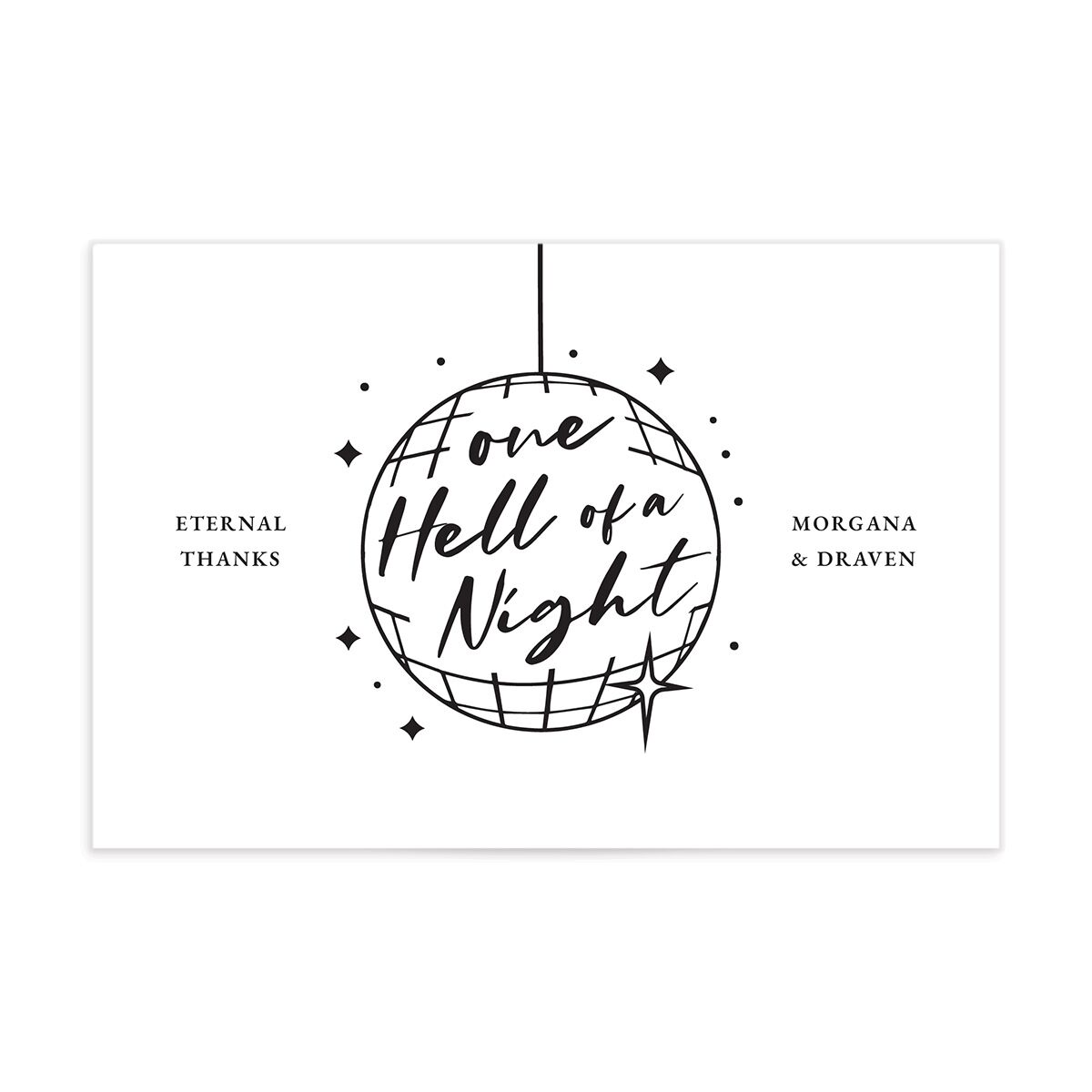 Til Death Do We Disco Thank You Postcards
