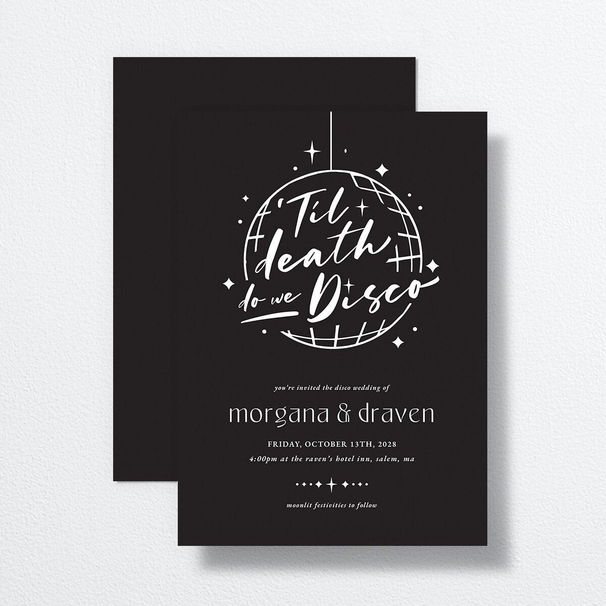 Til Death Do We Disco Wedding Invitations Licorice Signature No