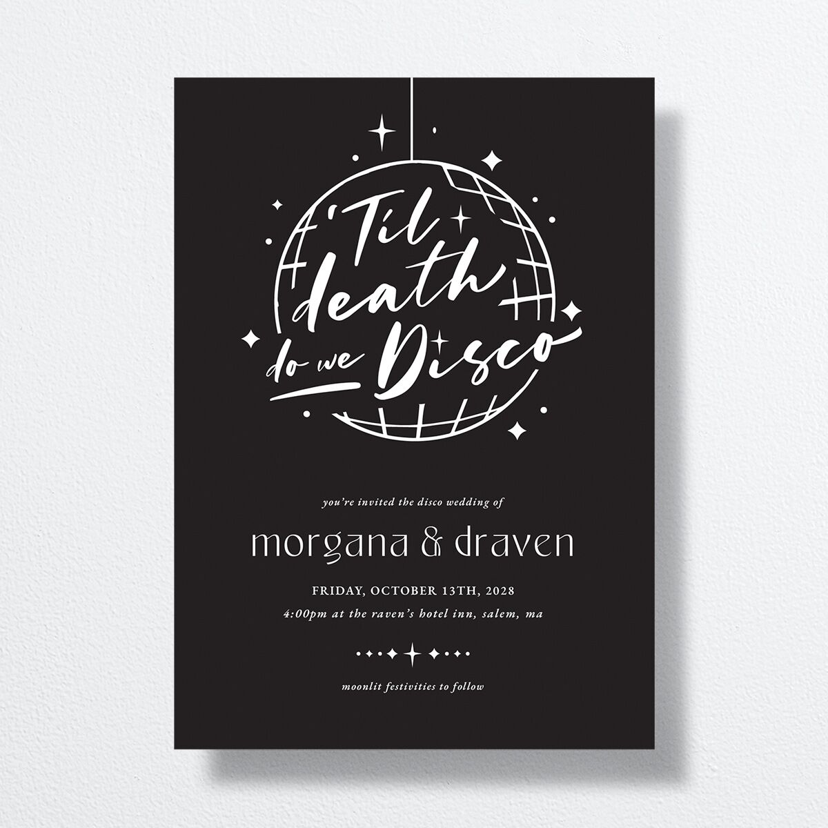 Til Death Do We Disco Wedding Invitations Licorice Signature No