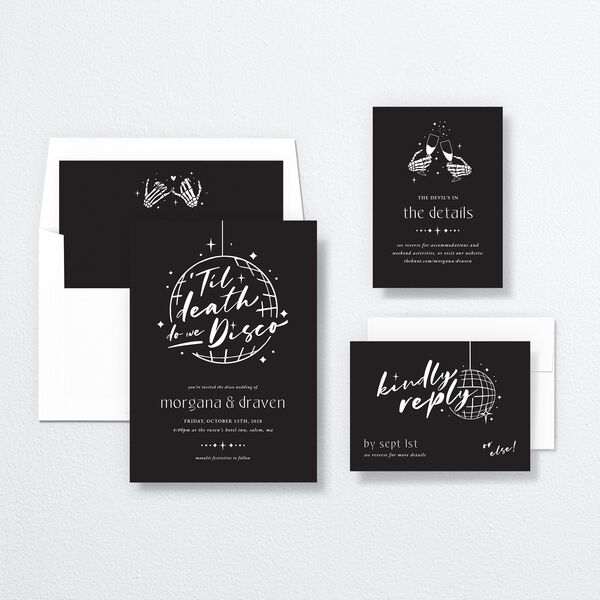 Til Death Do We Disco Wedding Invitations Licorice Signature No