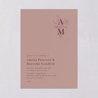 Rustic Monogram Wedding Invitations Dusty Rose Signature Blank No Standard