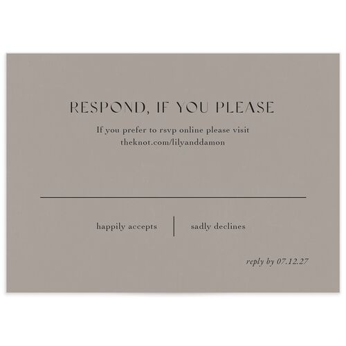 Gothic Floral Wedding Response Cards - Black