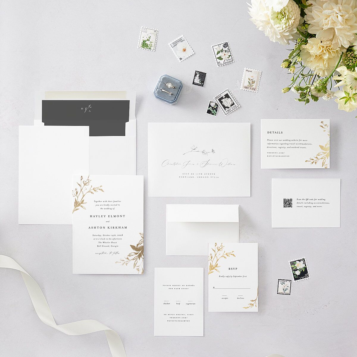 Shining Leaves Wedding Invitations — view 5