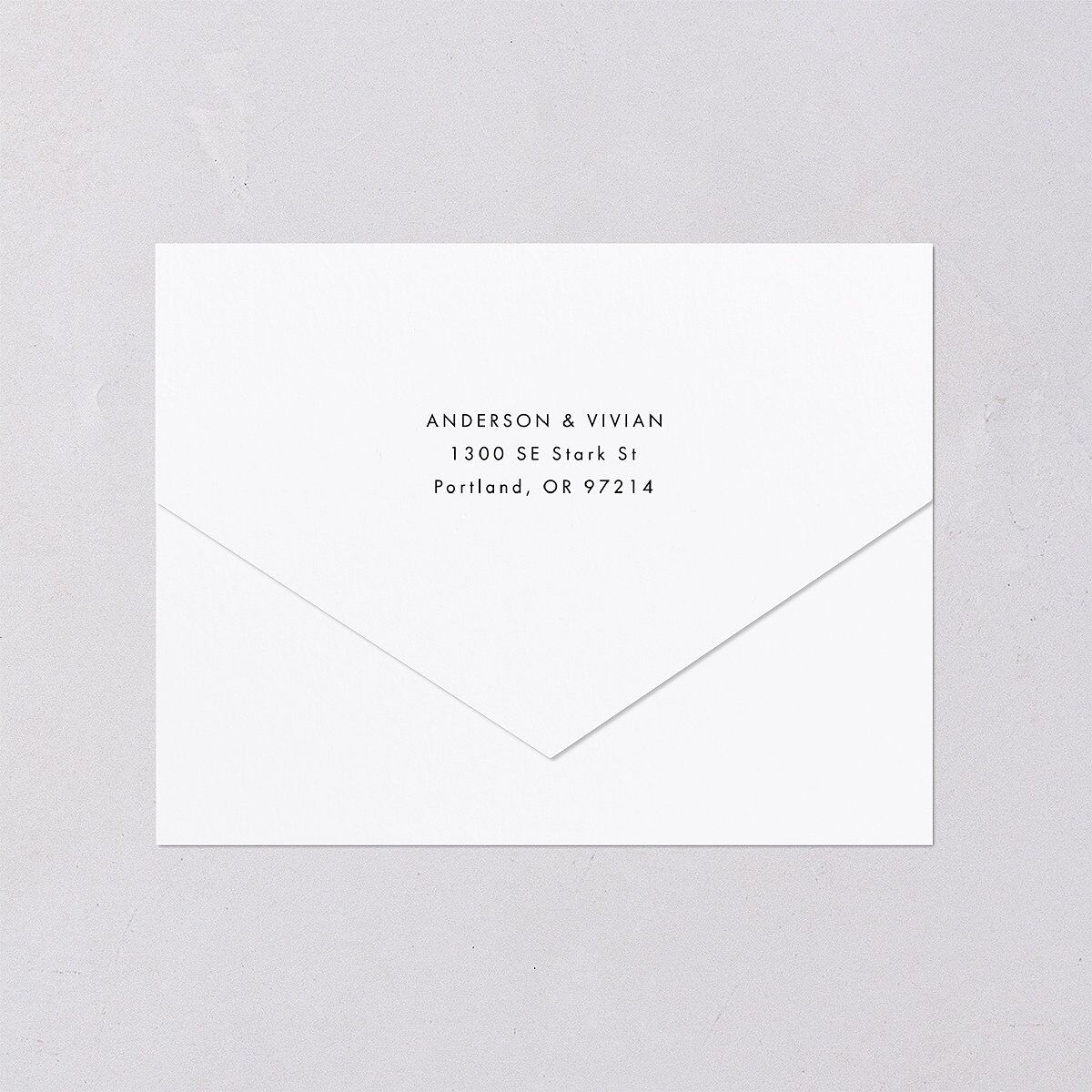Simply Script All-in-One Wedding Invitations Pure White Signature Light Both Recipient and Return Addresses No