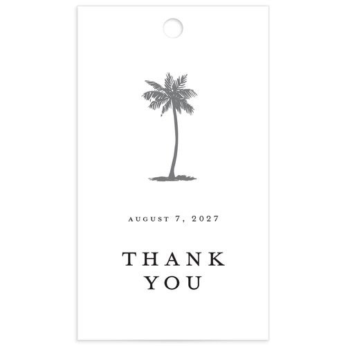 Palm Tree Icon Favor Gift Tags Pure White Signature