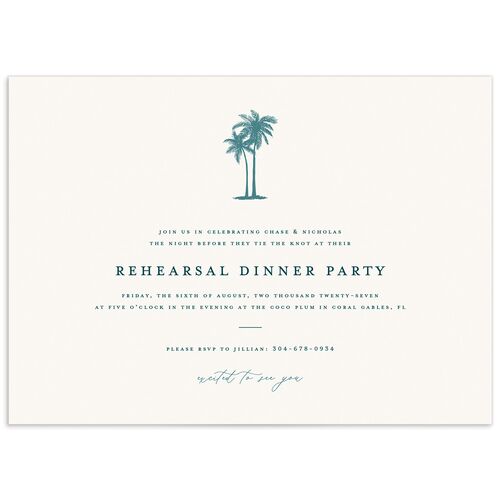Palm Tree Icon Rehearsal Dinner Invitations Tide Pool Signature Standard
