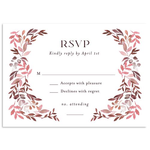 Greenery Altar Wedding Response Cards Burgundy Signature Standard