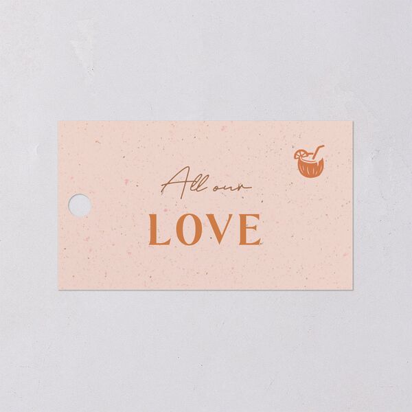 Beach Party Favor Gift Tags Pink Cotton Signature