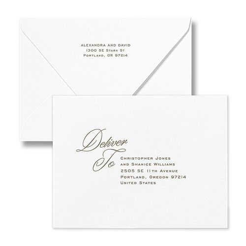 Vintage Metropolitan Photo Save the Date Petite Card Euro Envelopes White Citrus Both Recipient and Return Addresses Luxe Signature