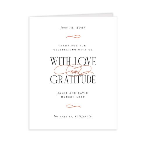 Metropolitan Thank You Cards Rose Gold Pure White
