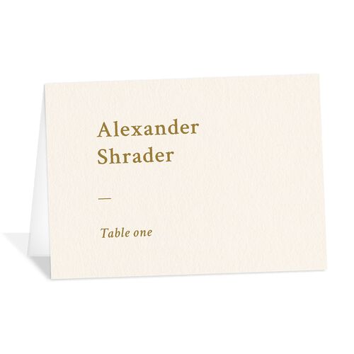 Elegant Typography Place Cards Gold Signature