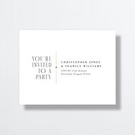 Old Hollywood Glam All-in-One Wedding Invitations Umber Signature Light Both Recipient and Return Addresses No