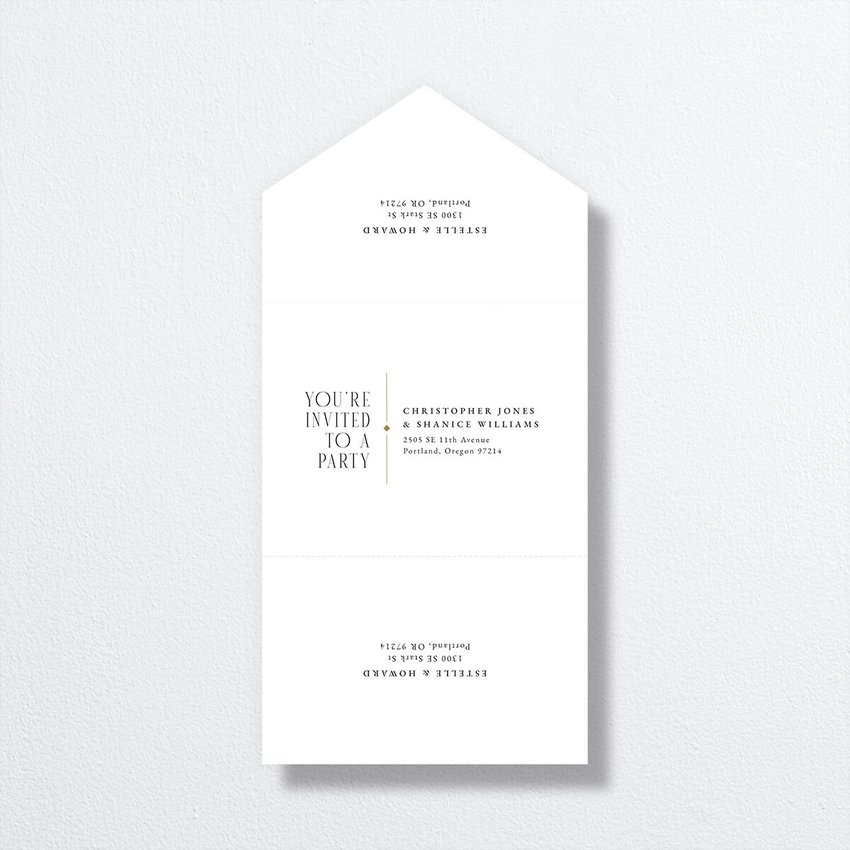 Old Hollywood Glam All-in-One Wedding Invitations Umber Signature Light Both Recipient and Return Addresses No