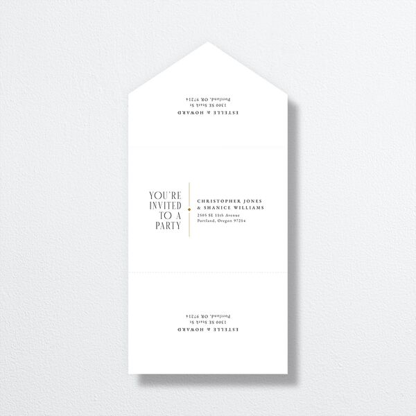 Old Hollywood Glam All-in-One Wedding Invitations Umber Signature Light Both Recipient and Return Addresses No