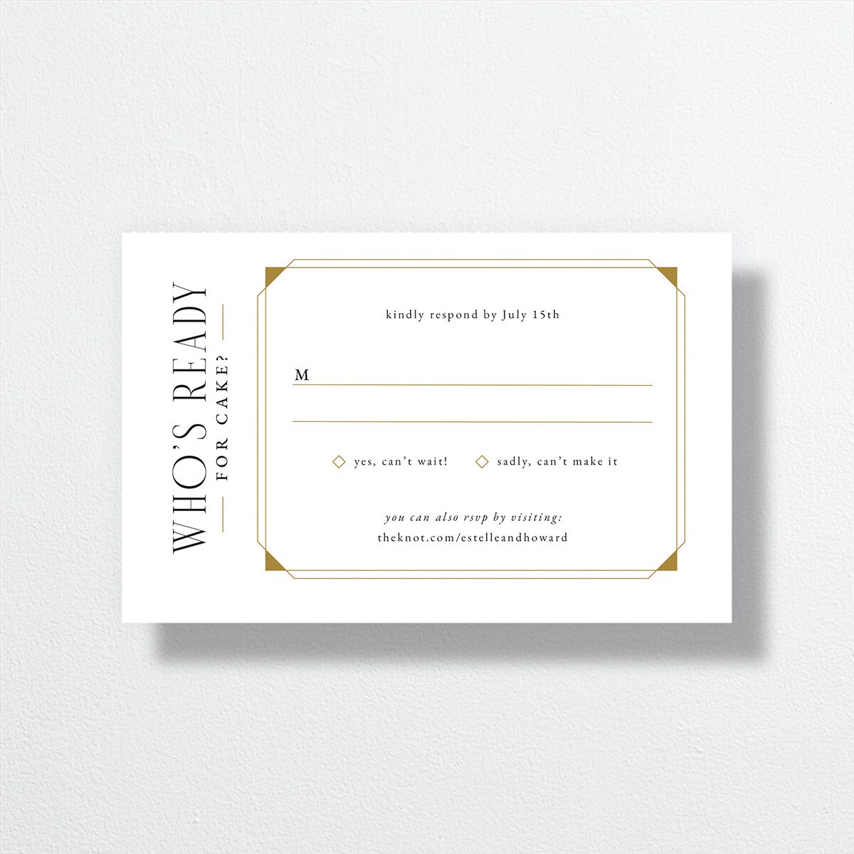 Old Hollywood Glam All-in-One Wedding Invitations Umber Signature Light Both Recipient and Return Addresses No