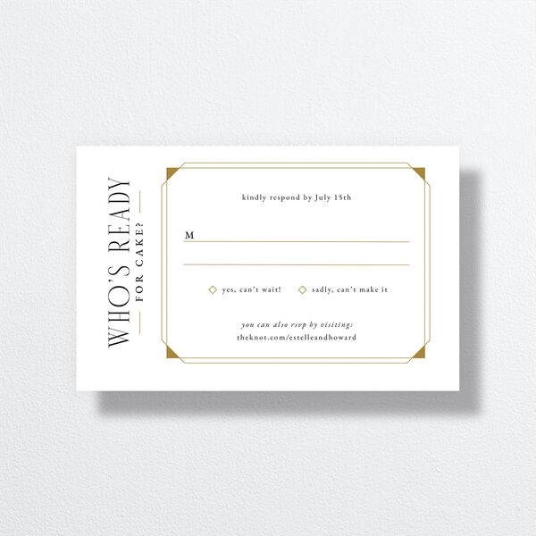 Old Hollywood Glam All-in-One Wedding Invitations Umber Signature Light Both Recipient and Return Addresses No
