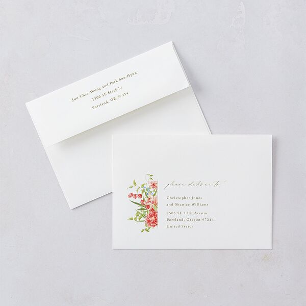 Bom Bloom Wedding Invitations Pure White Signature Blank No Standard