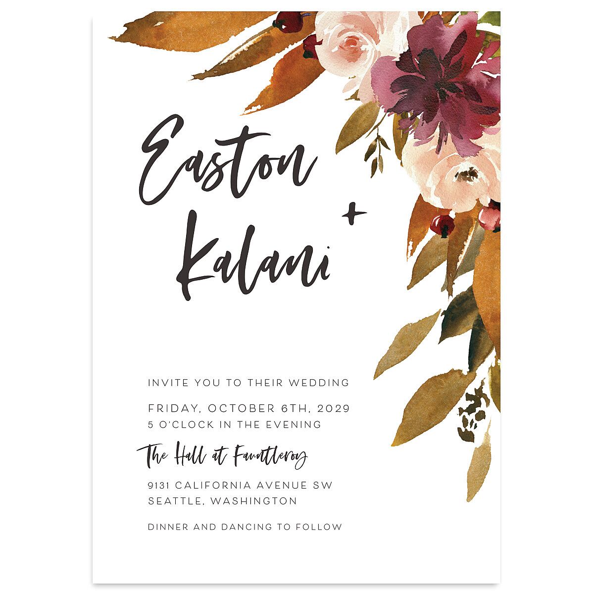 Fall Foliage Wedding Invitations