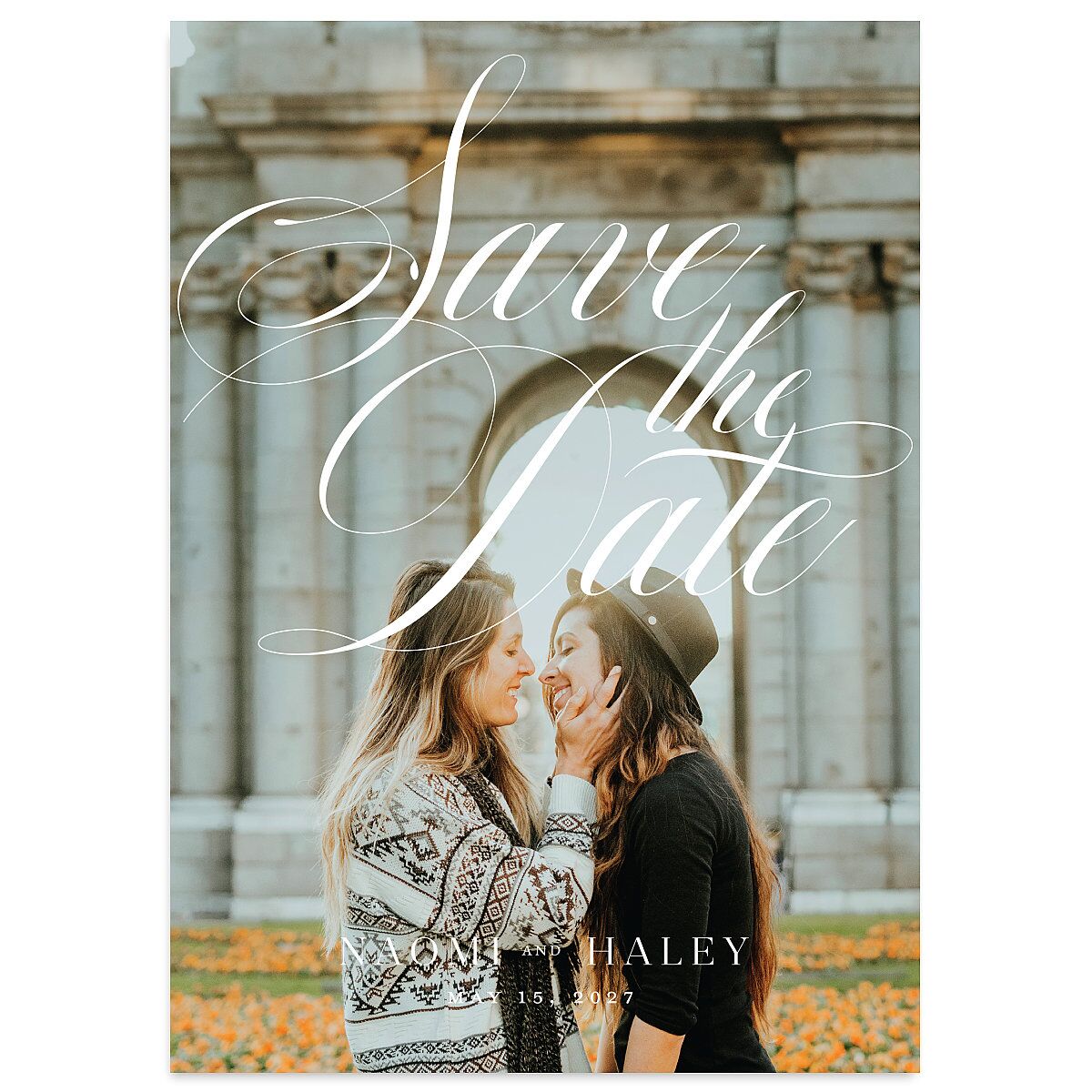 Elegant Monogram Save The Date Cards