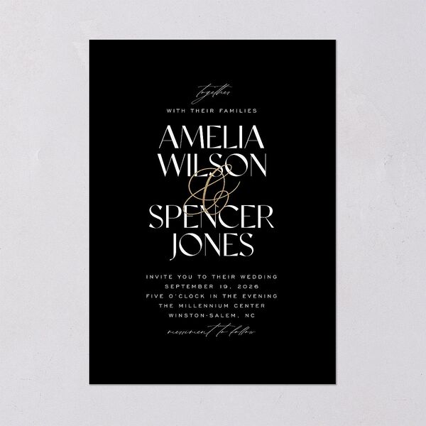 Together Wedding Invitations Gold Licorice Signature Blank No Standard