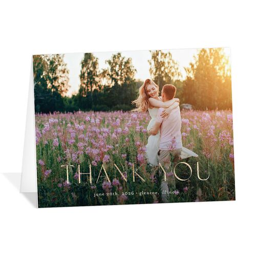Pastel Flower Arch Foil Thank You Cards Gold Ocean