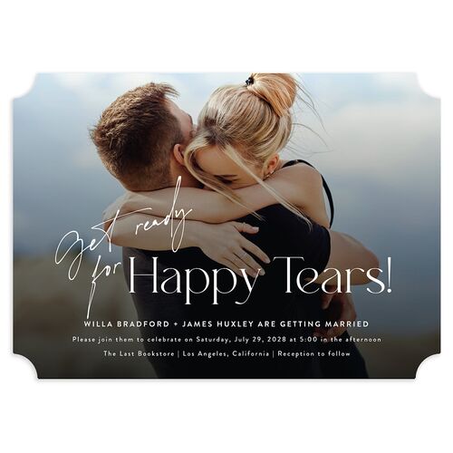 Happy Tears Wedding Invitations  Licorice Signature Blank No Ticket